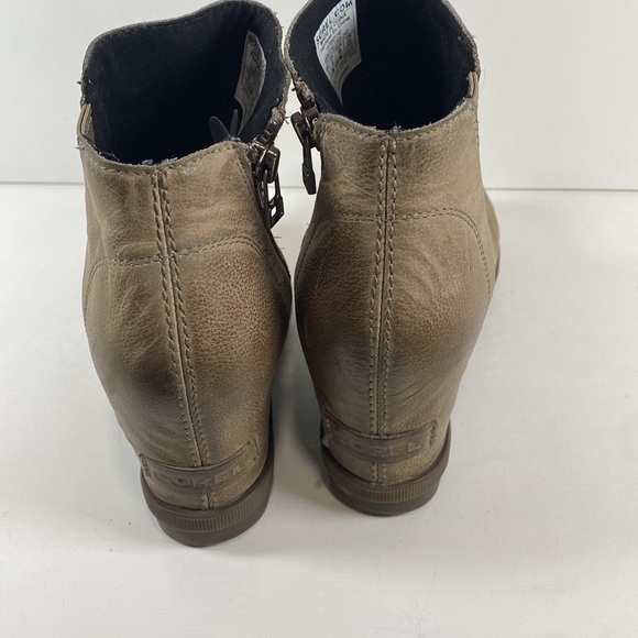 Sorel Joan of Arctic wedge II zip side booties tan leather - Picture 6 of 9